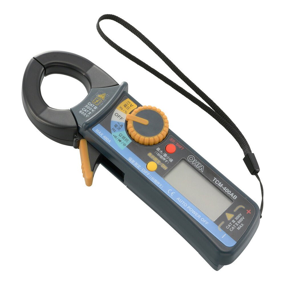 デジタルクランプメーター(ビーク型クランプヘッド/単4形×2本付属)_06-5409_TCM-400AB_OHM(オーム電機)